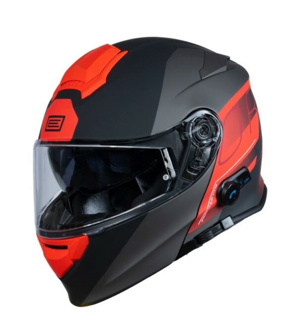 CASCO MODULARE ORIGINE DELTA BLUETOOTH INTEGRATO ROW FLUO RED TITANIUM MATT
