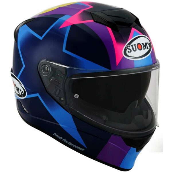 CASCO MOTO INTEGRALE SUOMY STELLAR BASTIANINI REPLICA BLU VIOLA OPACO