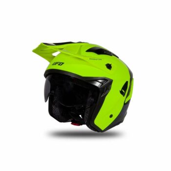 Casco Moto Jet Ufo SHERATAN Giallo Fluo Nero