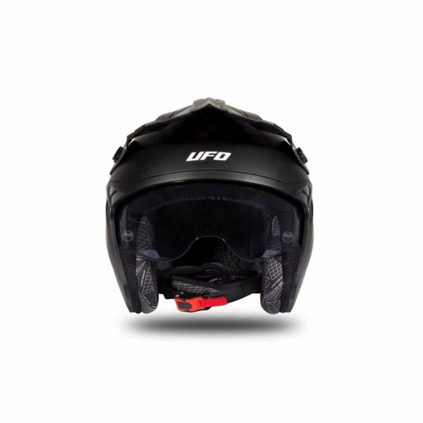 Casco Moto Jet Ufo SHERATAN Nero Rosso Opaco