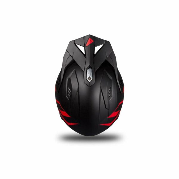 Casco Moto Jet Ufo SHERATAN Nero Rosso Opaco