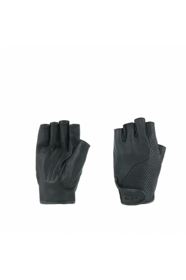 GUANTI MOTO MEZZE DITA IN PELLE TRAFORATI OJ G022 FRESH NERO