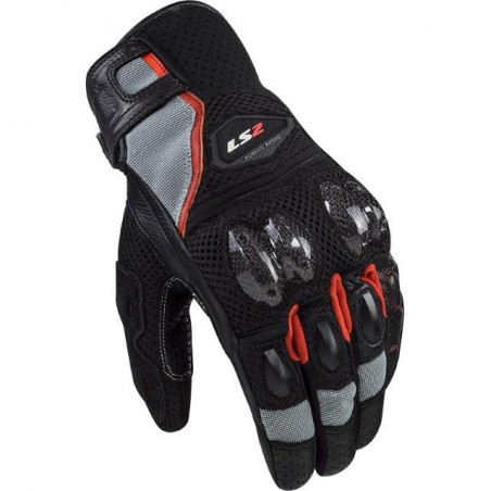 Guanti Moto In Pelle Estivi Ls2 Spark 2 AIR CE Nero Bianco Rosso