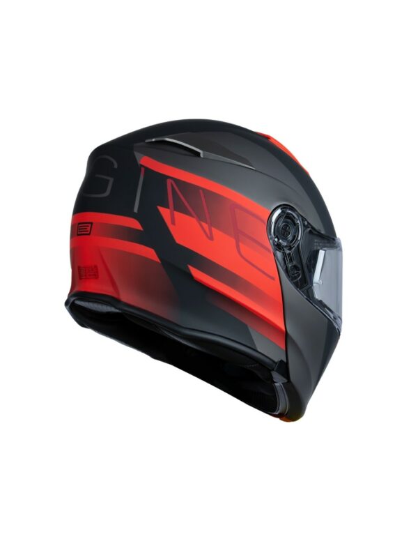 CASCO MODULARE ORIGINE DELTA BLUETOOTH INTEGRATO ROW FLUO RED TITANIUM MATT