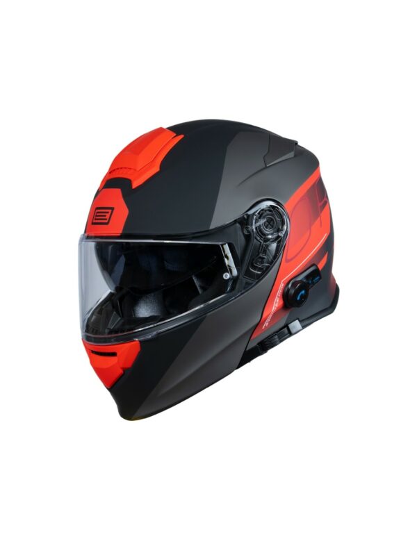 CASCO MODULARE ORIGINE DELTA BLUETOOTH INTEGRATO ROW FLUO RED TITANIUM MATT