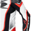 TUTA MOTO Intera In Pelle Spyke ARAGON RACE Bianco Nero Rosso Fluo