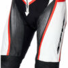 TUTA MOTO Intera In Pelle Spyke ARAGON RACE Bianco Nero Rosso Fluo