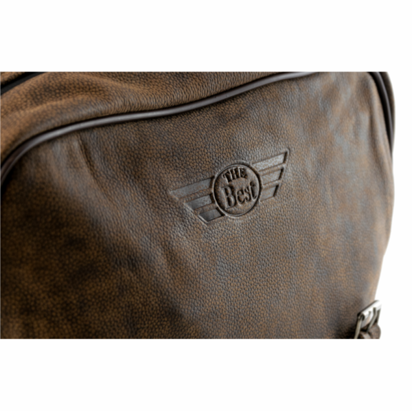 COPPIA BORSE LATERALI UNIVERSALI “NEVADA” IN MORBIDA VERA PELLE COLORAZIONE VINTAGE BROWN