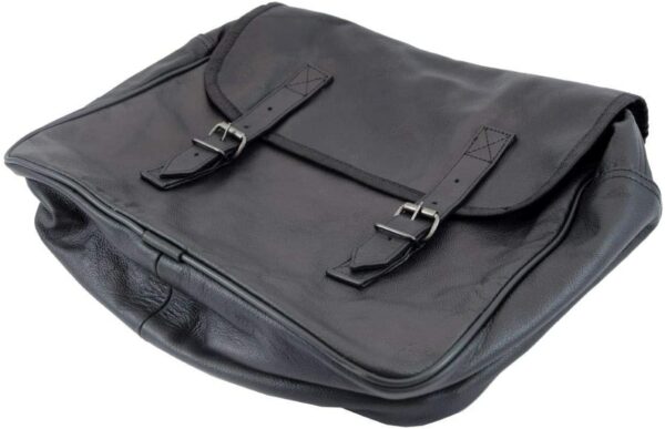 BORSA LATERALE UNIVERSALE SINGOLA “NEVADA” BLACK IN MORBIDA VERA PELLE CON TRACOLLA