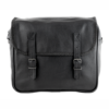 BORSA LATERALE UNIVERSALE SINGOLA “NEVADA” BLACK IN MORBIDA VERA PELLE CON TRACOLLA