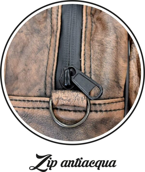 COPPIA BORSE LATERALI UNIVERSALI “NEVADA” IN MORBIDA VERA PELLE COLORAZIONE VINTAGE BROWN