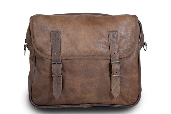 BORSA LATERALE UNIVERSALE SINGOLA “NEVADA” BROWN IN MORBIDA VERA PELLE CON TRACOLLA