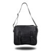 BORSA LATERALE UNIVERSALE SINGOLA “NEVADA” BLACK IN MORBIDA VERA PELLE CON TRACOLLA