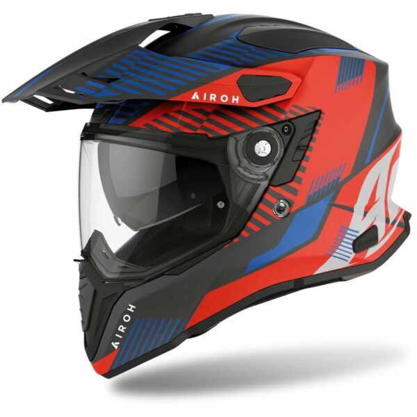 CASCO MOTO TOURING AIROH COMMANDER BOOST ROSSO BLU OPACO