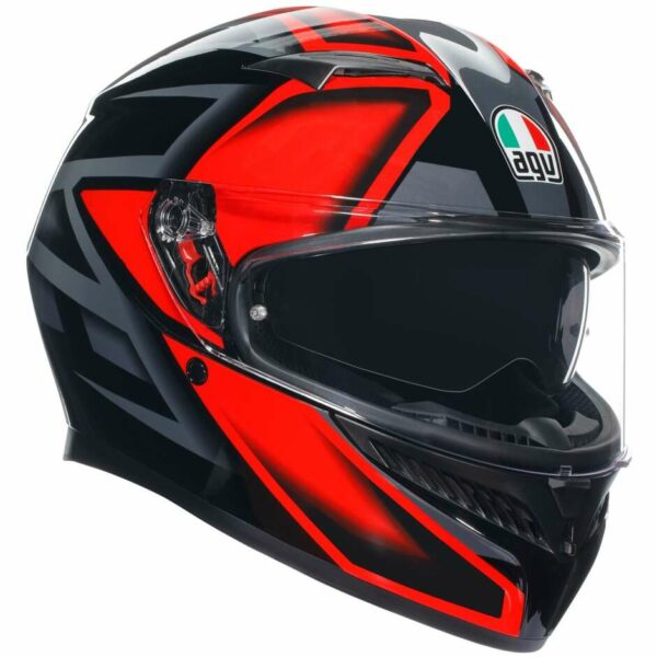 Casco Moto Integrale Agv K3 COMPOUND NERO/ROSSO
