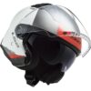 Casco Moto Jet Doppia Visiera Ls2 OF600 Copter URBANE Bianco Rosso Opaco