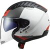 Casco Moto Jet Doppia Visiera Ls2 OF600 Copter URBANE Bianco Rosso Opaco