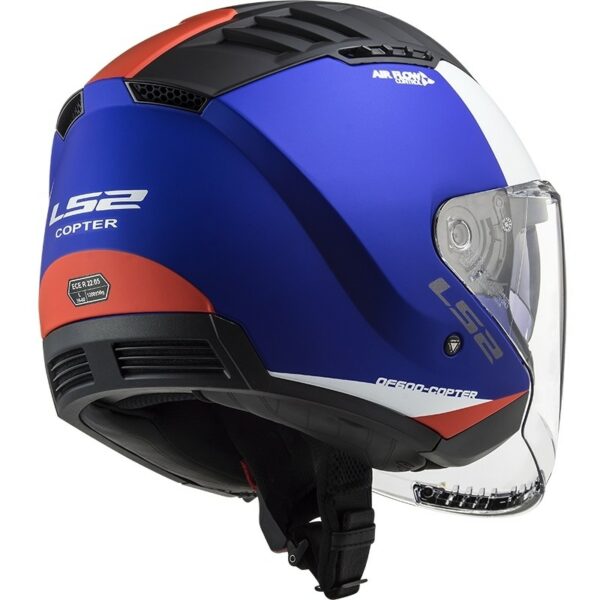 Casco Moto Jet Doppia Visiera Ls2 OF600 Copter URBANE Blu Rosso