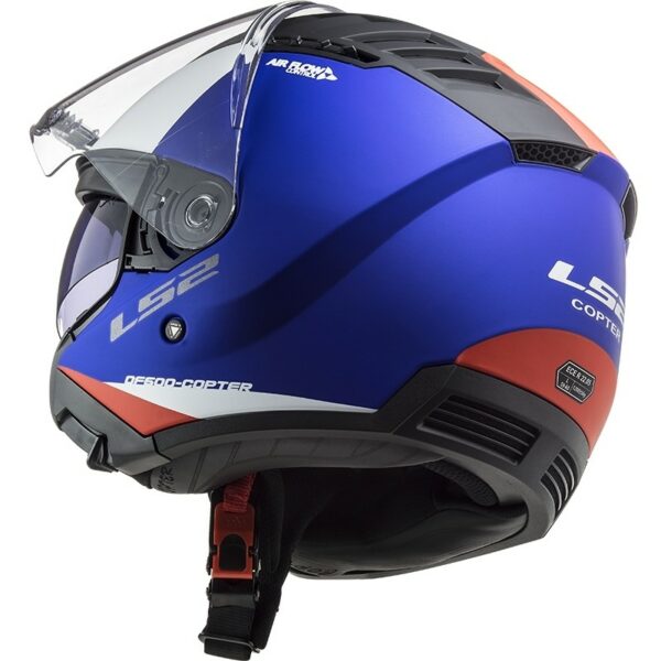 Casco Moto Jet Doppia Visiera Ls2 OF600 Copter URBANE Blu Rosso