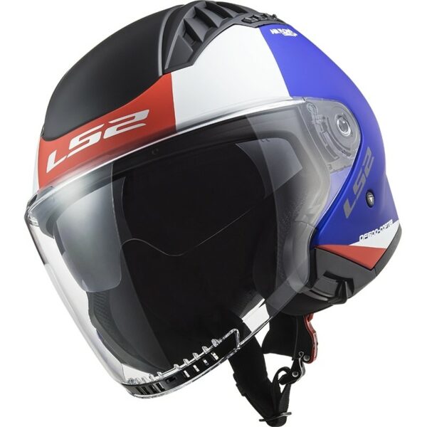 Casco Moto Jet Doppia Visiera Ls2 OF600 Copter URBANE Blu Rosso