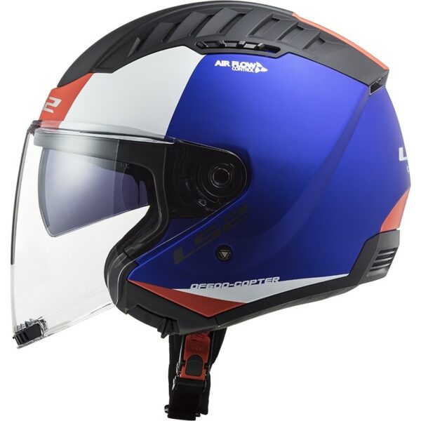 Casco Moto Jet Doppia Visiera Ls2 OF600 Copter URBANE Blu Rosso