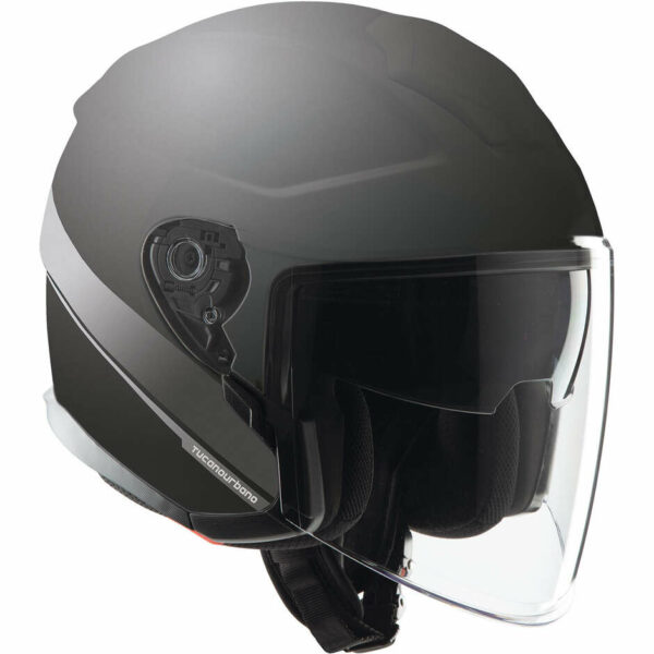 Casco Moto Jet Tucano Urbano EL MAX Nero Graphic-A opaco ECE 22.06.