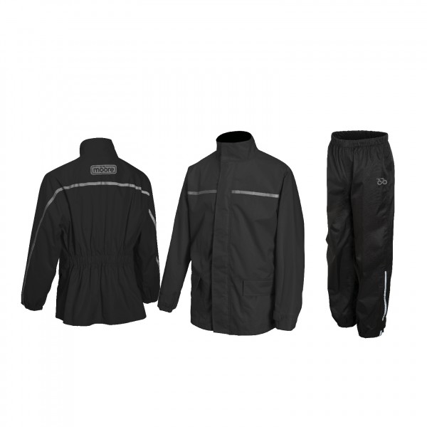 Completo Impermeabile Moto Giacca e pantaloni Rain Twill NERO