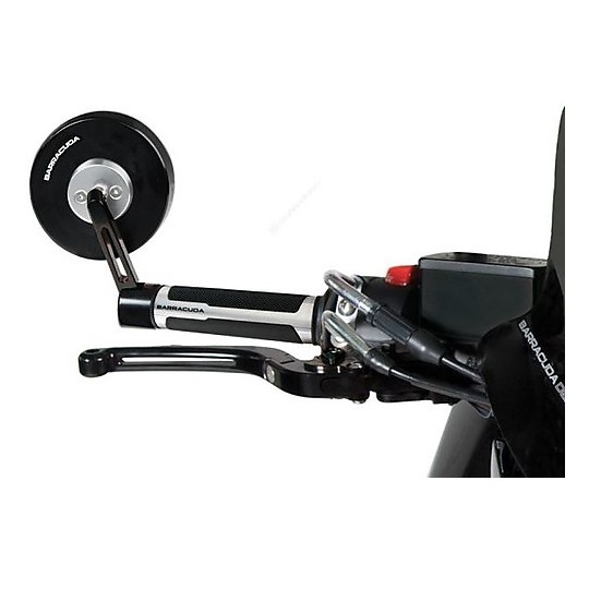 Coppia Specchietti Retrovisori Moto BARRACUDA SKIN-S BAR END NERO