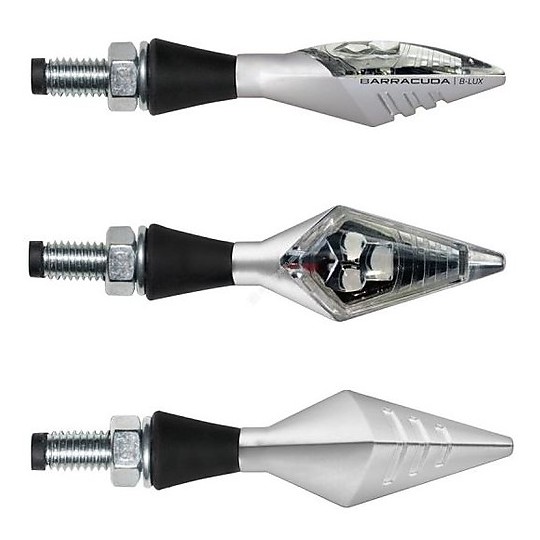 Frecce Moto Omologate a Led Universali Barracuda X-Led B-Lux Argento