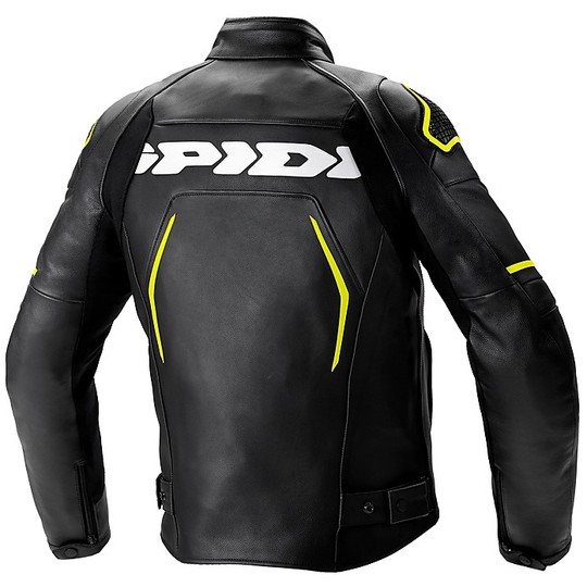 GIUBOTTO MOTO SPIDI IN PELLE SPORTIVO EVORIDER 2 NERO GIALLO
