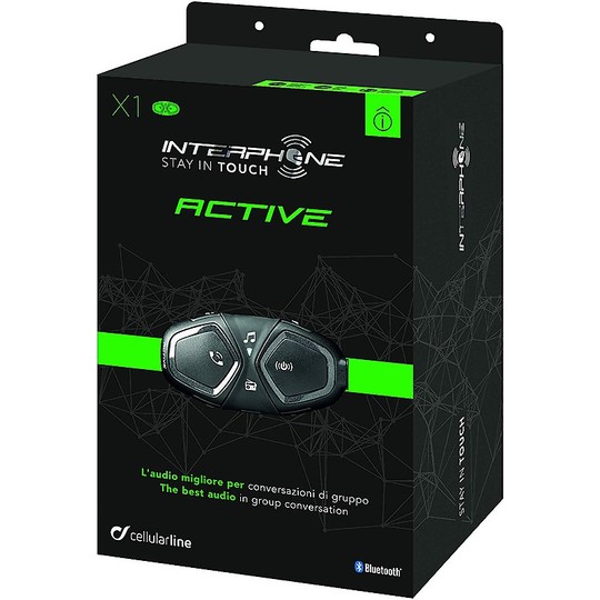 Interphone Moto Bluetooth Singolo Cellular Line ACTIVE Conversazioni di Gruppo
