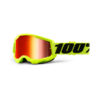 Occhiali cross 100% Strata 2 Giallo lente a specchio rossa