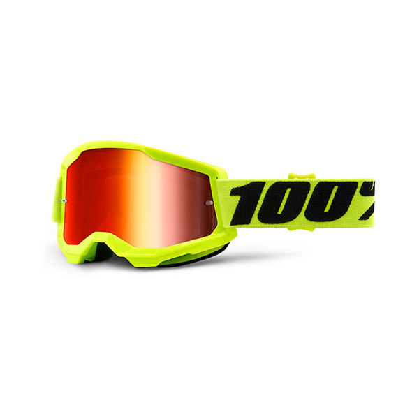 Occhiali cross 100% Strata 2 Giallo lente a specchio rossa