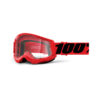 Occhiali cross 100% Strata 2 Rosso lente trasparente