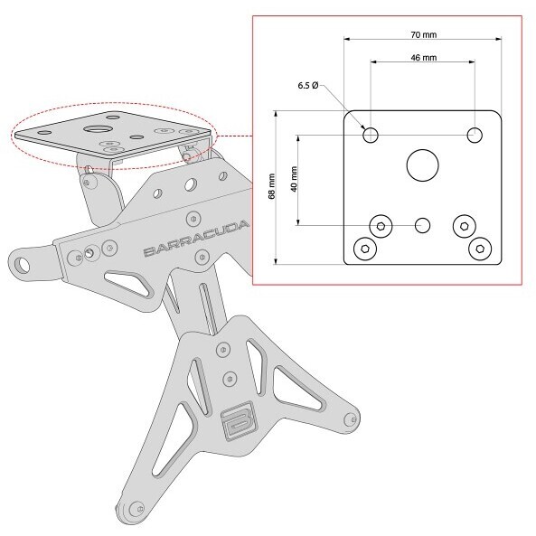 Porta targa moto universale Barracuda in Alluminio