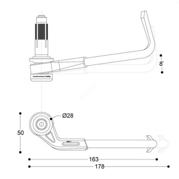 Protezione Leva Freno e/o Frizione Barracuda LEVER PRO-TECH B-LUX Nero