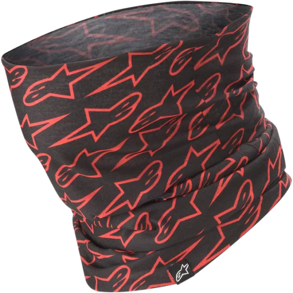 Collare Moto Leggero Alpinestars ASTARS Neck Tube Nero Rosso Fluo