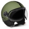 Casco Moto Jet Momo Design Figther Classic Verde Militare