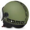 Casco Moto Jet Momo Design Figther Classic Verde Militare
