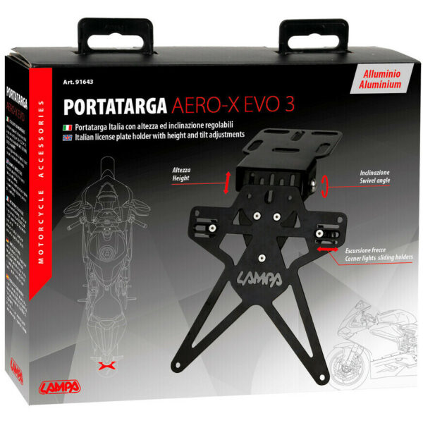 Porta Targa Moto Universale Regolabile Aero-X Evo 3