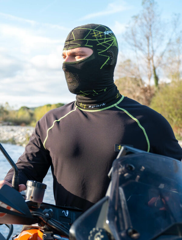 Sottocasco Moto  in Dryarn Spark mono SPIDER NERO/FLOU