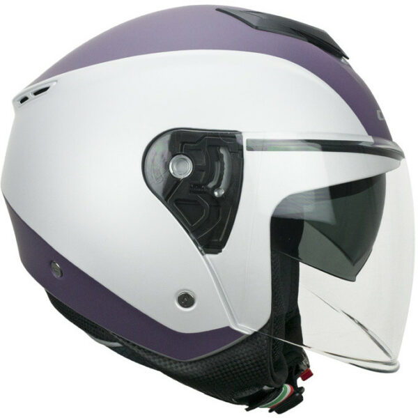 Casco Moto Jet CGM 125g VIPER BICO Viola Bianco Opaco