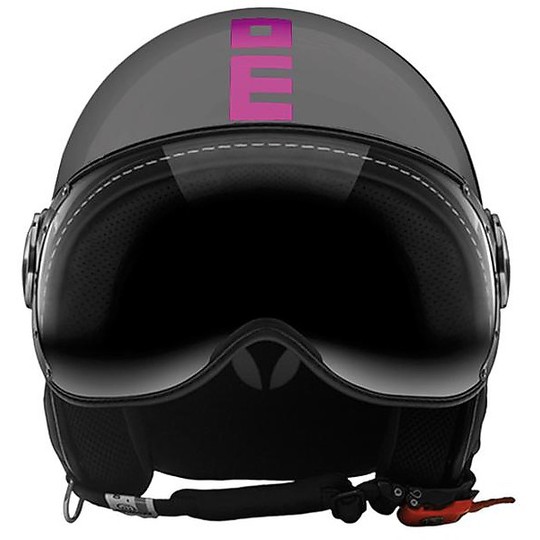 Casco Moto Jet Momo Design Figther Fluo Grey Fuxia fluo