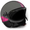 Casco Moto Jet Momo Design Figther Fluo Grey Fuxia fluo