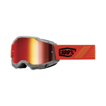 OCCHIALI MOTO CROSS ENDURO 100% ACCURI 2 GOGGLE SCHRUTE MIRROR RED