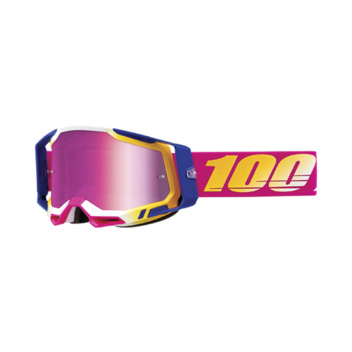 OCCHIALI MOTO CROSS ENDURO 100% RACECRAFT 2 MISSION MIRROR IRIDIUM PINK
