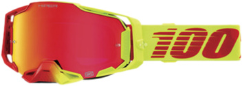 OCCHIALI MOTO CROSS ENDURO 100% ARMEGA HIPER GOGGLE SOLARIS MIRROR RED