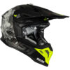 CASCO MOTO CROSS CAMO GIALLO FLUO NERO OPACO JUST1 J39 KINETIC