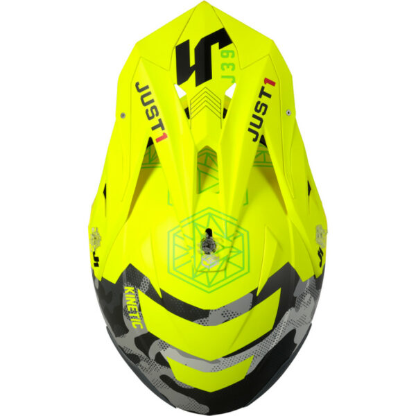 CASCO MOTO CROSS JUST1 J39 KINETIC CAMO LIME GIALLO FLUO OPACO