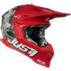 CASCO MOTO CROSS CAMO NERO ROSSO FLUO OPACO JUST1 J39 KINETIC